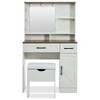 NicBex Vanity Desk with Mirror Dressing Table with Stool, Vanity Set with Adjustable Shelves,2 Drawers and Side Cabinet for Bedroom - 3 of 4