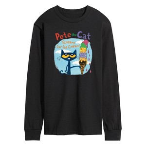 Men's - Pete the Cat - Screams For Ice Cream Long Sleeve Graphic T-Shirt - 1 of 4