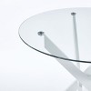 NicBex 35.43 Inch Round Dining Table with Tempered Glass Tabletop and Cross Metal Base for Living Dining Room,Conference Room - 4 of 4