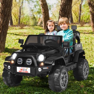 Infans 12V Kids Ride On Car 2 Seater Truck RC Electric Vehicle w/Storage Black - 1 of 4