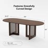 PexFix 79" x 33.5" Farmhouse Kitchen Dining Room Table Home Furniture Oval Walnut Kitchen Table with Rattan Woven Legs for Kitchen Bar Living Room - 2 of 4