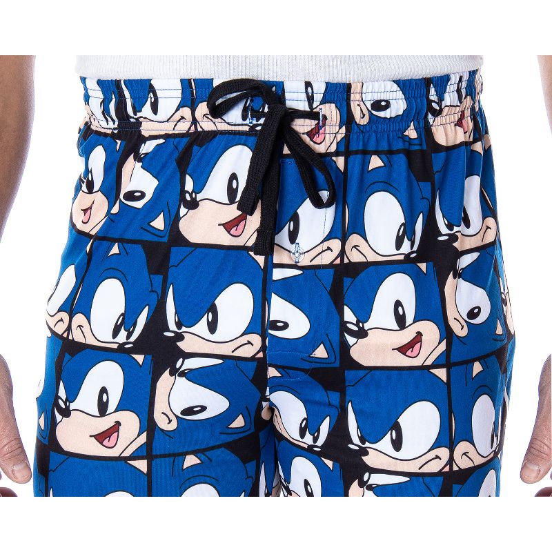 Sonic The Hedgehog Men's Allover Face Pattern Sleep Lounge Pajama Pants, 2 of 6