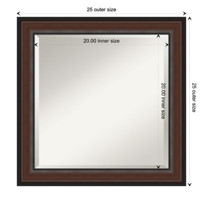 Harvard Walnut Medium Rectangular Framed Bathroom Mirror