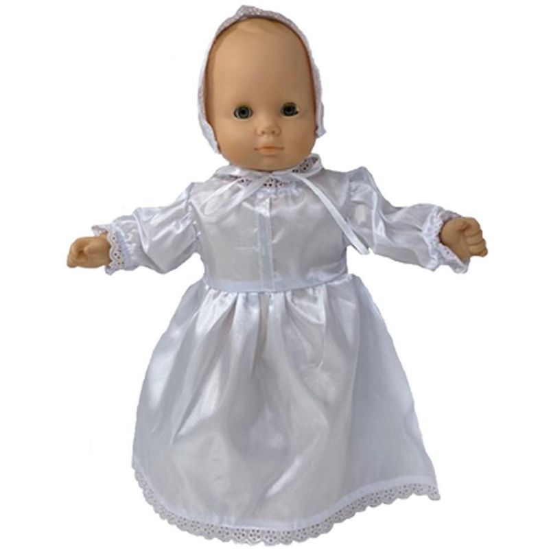 Doll Clothes Superstore Christening Baptism Communion Dress with Hat Fits 15 inch Baby Dolls, 2 of 5