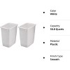 Rubbermaid Open Top Wastebasket, Plastic Trash Bin, Large Slim Waste Container for Home Kitchen and Office Use, 36 Quart, White, 2 Pack - 2 of 3