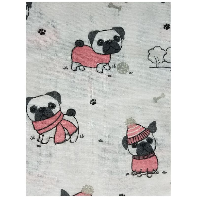 Nuby 4-Pack Pink Pug Girl Receiving Blankets Gift Set, 2 of 4