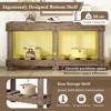Sapphtopaz Retro Console Table with 6 Reinforced Legs & Metal Rivet Decor Entryway Table with 2-Tier Plank Storage Shelf for Living Room,Hallway - 2 of 4
