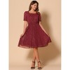 Allegra K Women's Square Neck Metallic Stars Ruffle A-Line Stretch Waist Midi Dress - 4 of 4