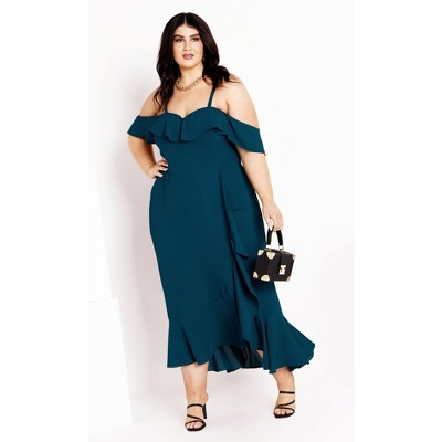 Women's Plus Size Remy Maxi Dress - emerald | CITY CHIC