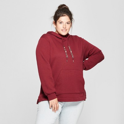 plus size burgundy hoodie