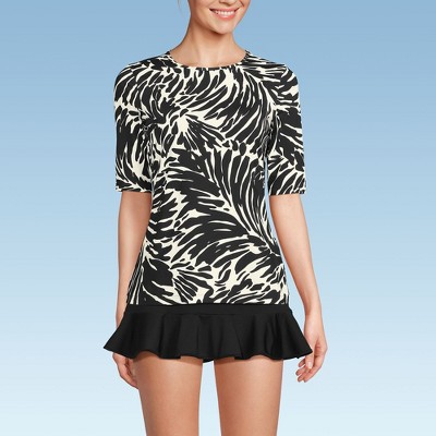 Lands' End Women's Elbow Sleeve Relaxed UPF 50 Rash Guard