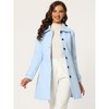 INSPIRE CHIC Women's Peter Pan Collar Single Breasted Winter Long Overcoat - 3 of 4
