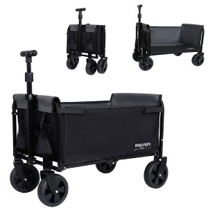 HTUTWOO Collapsible Wagons Carts Foldable with Bench Seat & Storage Compartment, Lightweight Shopping Cart, for Camping,Shopping,Gardening,Fishing - 1 of 4
