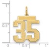 Black Bow Jewelry 14k Yellow Gold, Jersey Collection, Medium Number 35 Pendant - 2 of 3
