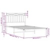 vidaXL Robust Metal Single Bed Frame with Headboard and Extra Storage - Black - 4 of 4