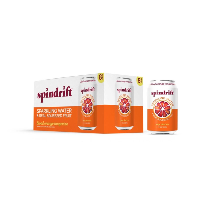 Spindrift Blood Orange Tangerine Sparkling Water - 8pk/12 fl oz Cans, 1 of 7