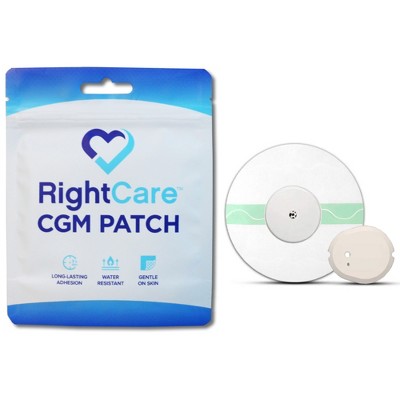 RightCare CGM Adhesive Synthetic Patch for Freestyle Libre, Uncovered Circle, Multiple Colors, Bag of 25