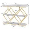 Acekool 3-Tier Industrial Entryway Table with Diamond Metal Frame, Storage Shelf for Hallway - 2 of 4