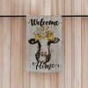 Slickblue "Welcome Home" Garden Flag – Cow with Wildflower Crown on Distressed White Shiplap, 18" x 12.5" - 2 of 4