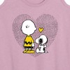 Women's - Peanuts - Charlie Snoopy Dot Heart Graphic Racerback Tank - 2 of 4