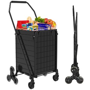 Cesicia 17.72 x 18.58 x 39.37" Foldable Utility Shopping Carts with 360¡ã Rolling Swivel Wheels - 1 of 4