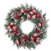 Haute Décor 24" Pre-lit Frosted Ithica Pine Christmas Artificial Wreath - 2 of 4