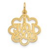 Black Bow Jewelry 14k Yellow Gold I Love Dogs Scalloped Edge Pendant - 3 of 4