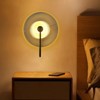 YIYIBYUS Modern Gold Round LED Wall Sconce with Glass Shade for Bedroom Living Room - 3 of 4