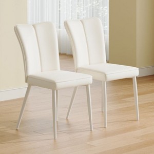 CAVINAS Modern PU Leather Dining Chairs with Foam Cushion and Metal Legs, 6-Piece Side Chair for Dining Room, Living Room - 1 of 4