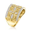 Ross-Simons 0.25 ct. t.w. Diamond Etruscan-Style Ring in 18kt Gold Over Sterling - 3 of 4