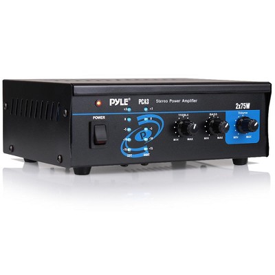  Pyle PCA3 Powerful 150 Watt Compact Mini Dual Channel Intelligent Stereo Sound Speaker Amplifier Receiver Box Home Audio System 