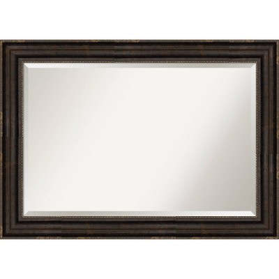 42" x 30" Beveled Stately Bronze Wall Mirror - Amanti Art: Modern Rectangular, Polystyrene Frame, No Assembly Required