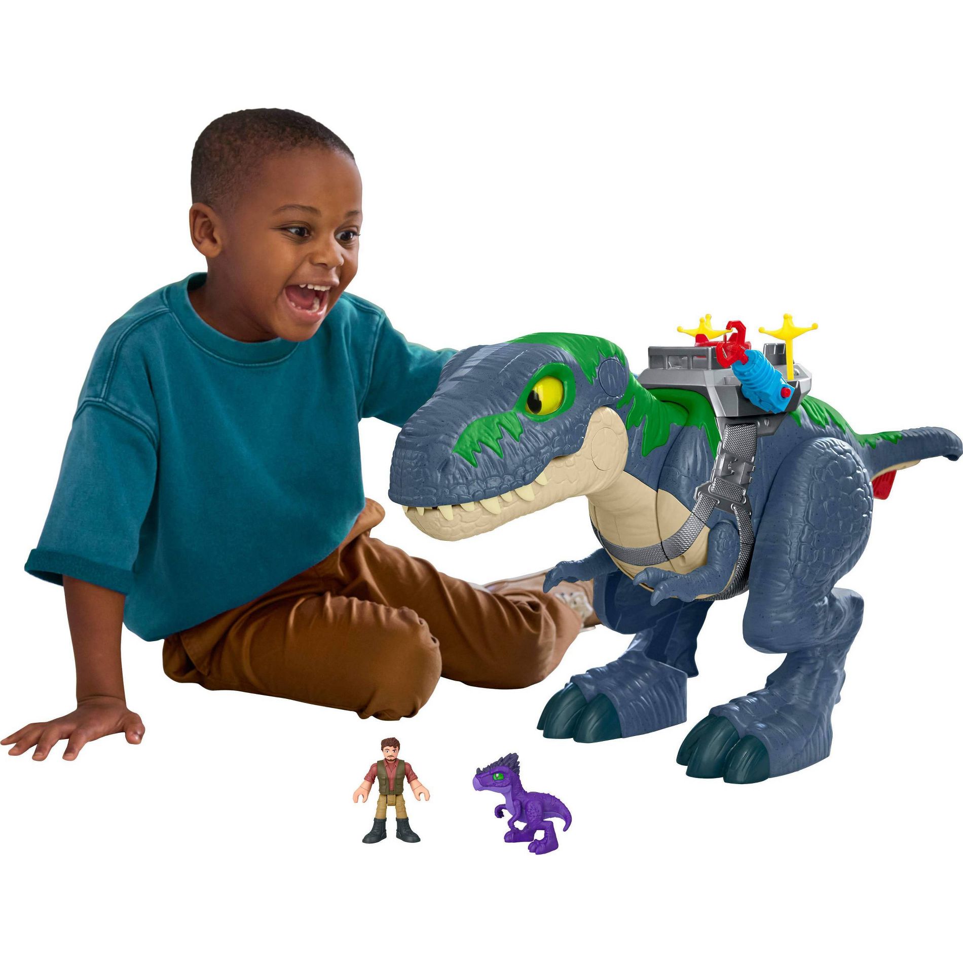 Fisher-Price Imaginext Jurassic World Rebirth Ultimate Action Chomp T. Rex Dino Toy and Action Figure