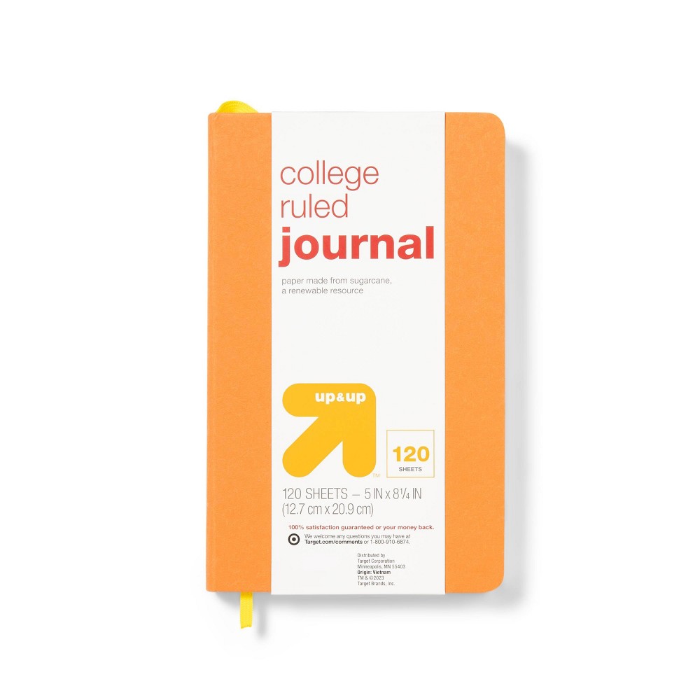 240 Sheet College Ruled Fashion Journal 5"x8.25" Orange - up & up™
