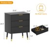DobleePy 3 Drawer Dresser for Bedroom, Modern Storage Dresser Chest Cabinet Organizer Unit, Small Fluted Dresser for Bedroom(2 PCS),black - 2 of 4