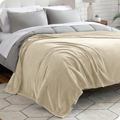 Chevron Oyster Microplush Fleece Throw Blanket