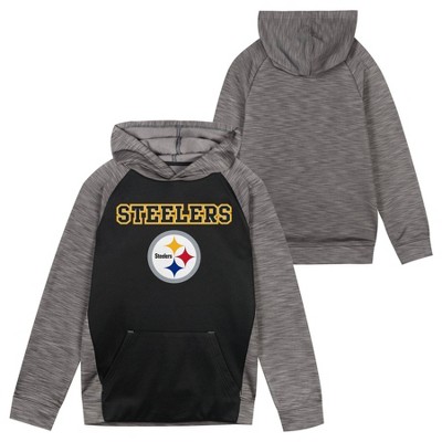 Nfl Pittsburgh Steelers Boys' Black/gray Long Sleeve Hooded Sweatshirt :  Target