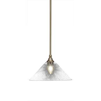 Toltec Lighting Any 1 - Light Pendant in  New Aged Brass with 12" Clear Bubble Shade