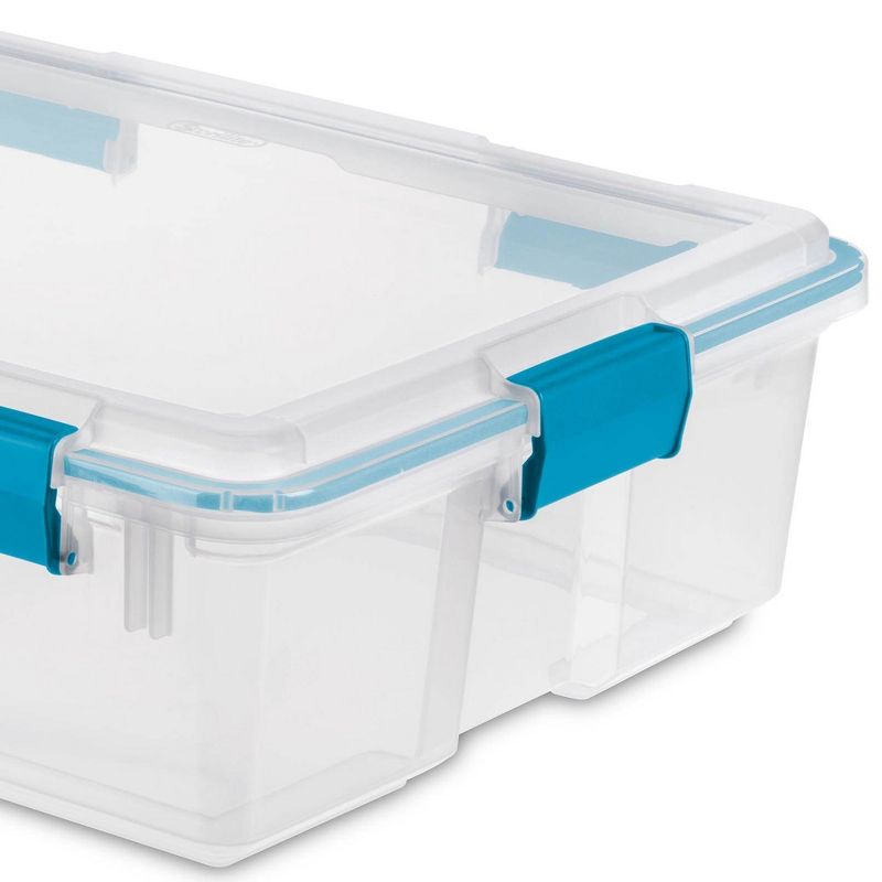 Sterilite Multipurpose Plastic Under-Bed Storage Tote Bins with Secure Gasket Latching Lids for Home Organization, 5 of 7