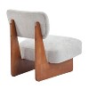 [Gray+White Set of 2] Modern lounge chair with polyester fabric and sturdy wooden base, simple design, stylish and comfortable. - 4 of 4
