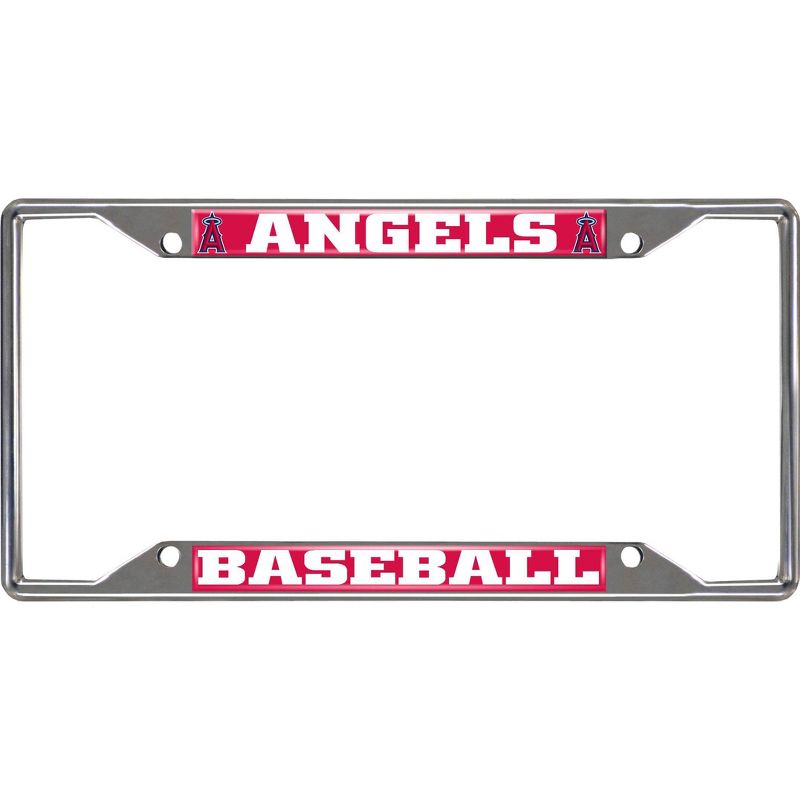 MLB Los Angeles Angels Chrome Metal License Plate Frame - Durable, Vibrant, Secure Fit, 1 of 4