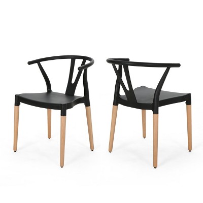 NicBex Windsor Dining Chairs Set of 2 Armless Accent Side Chairs with Tapered Legs for Home Kitchen