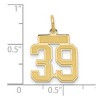 Black Bow Jewelry 14k Yellow Gold, Jersey Collection, Small Number 39 Pendant - 3 of 4