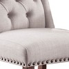 Royal Hampton Tufted Fabric Upholstery Wingback Chair, Cream And Brown, Pack Of Two - 3 of 4