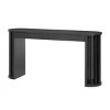 Modern Oval Console Table with Oak Veneer and Fan-Shaped Legs,MDF Entryway Table with 2 Drawers for Living Room or Hallway-Cuddlewood - 3 of 4