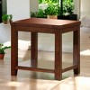 Alilang 23.50 Inch Solid Wood End Table with Lower Shelf and Rich Walnut Finish - Brown - 2 of 4