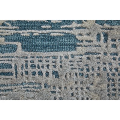 Zarah Gray Taupe Blue Abstract Wool Viscose Area Rug