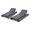 Christopher Knight Home Daphne Patio Adjustable Acacia Wood Chaise Lounge with Cushion (Set of 2) - 2 of 4