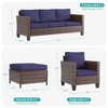 Sonkuki 5-Piece Outdoor Patio Conversation Sofa Set Rattan Wicker Patio Furniture Set with Cushions, Widen Armrest - 2 of 4