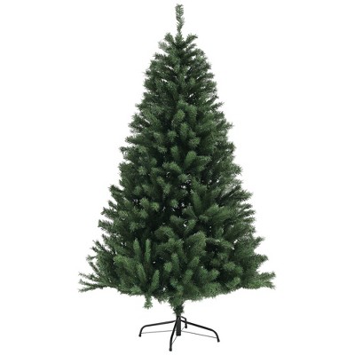 HOMCOM Artificial Christmas Tree, Home Holiday Decoration with Auto Open, Steel Base